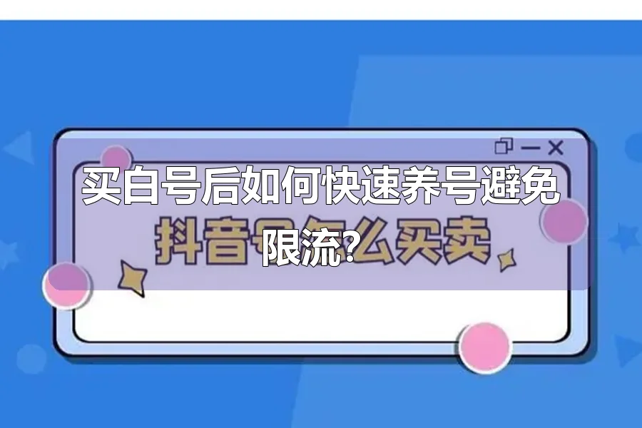 买白号后如何快速养号避免限流?